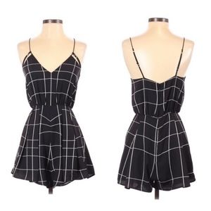 Stylestalker Iggy Romper Window Pane Black White